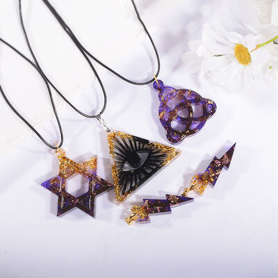 Crystal Drip Glue DIY Resin Punk Style Earrings, Pentagram Sunflower Lightning Pendant, Silicone Mold