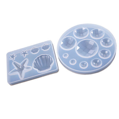DIY crystal dropper mirror silicone mold, gemstone circular starfish shell baking cake mold