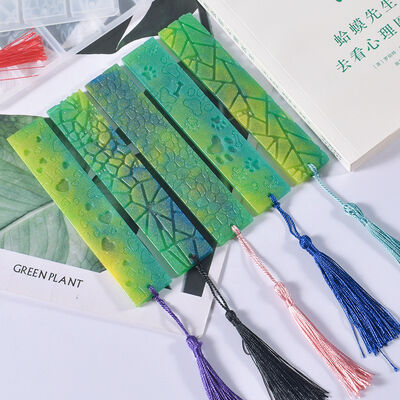 DIY Crystal Dropping Resin Grinding Leaf Cat Claw Love Flower Rectangular Full Page Bookmark Silicone Mold