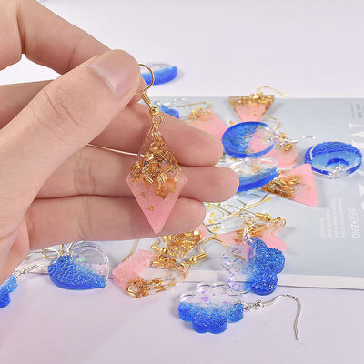 DIY Crystal Dropping Resin Water Pattern Necklace Pendant Bracelet Hanging Earrings Jewelry Silicone Mold