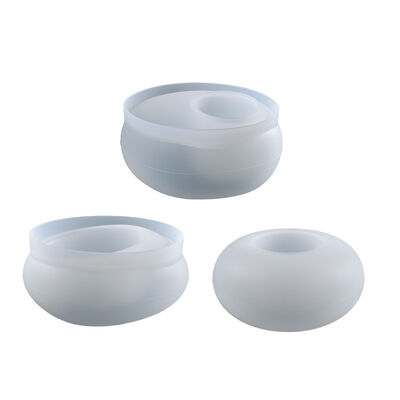 Halla de resina de gotero de cristal DIY, adorno para portavelas en macetas ovaladas, molde de silicona de yeso de cemento