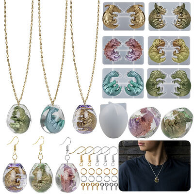 DIY Gel Dinosaur Egg Egg Pendant Dragon Baby One Piece Starry Sky Ball Pendant Earrings Silicone Mold