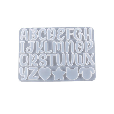 Crystal dropper full plate letter mold new 26 English letter pendant keychain letter cake silicone mold