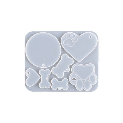 Crystal dropper DIY resin pet hanging heart cat paw circular bone pendant silicone mold