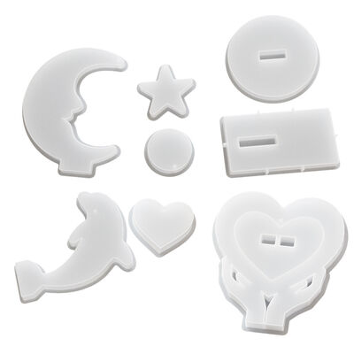 Crystal Drip Glue Love Picture Frame Grinding Tool Moon Dolphin Heart shaped Gypsum Pendant Hanging Silicone Mold