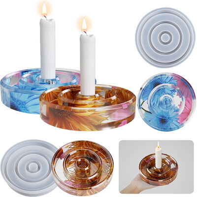DIY crystal dropper gypsum circular candle holder, circular candle holder, storage tray, mirror silicone mold