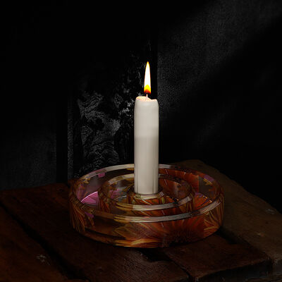 DIY crystal dropper gypsum circular candle holder, circular candle holder, storage tray, mirror silicone mold