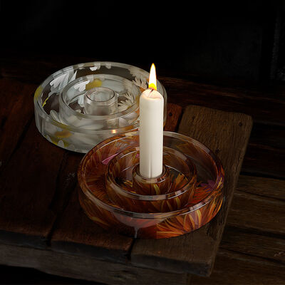 DIY crystal dropper gypsum circular candle holder, circular candle holder, storage tray, mirror silicone mold