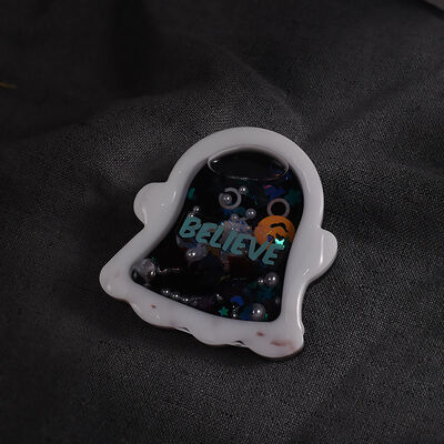 Crystal Drip Glue Flowing Sand Pumpkin Ghost Tombstone Coffin Halloween Flowing Sand Pendant Keychain Silicone Mold