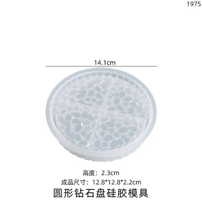 DIY Crystal Drip Glue Aromatherapy Gypsum Grinding Tool Round, Rectangular, Diamond Pattern Storage Box Silicone Mold