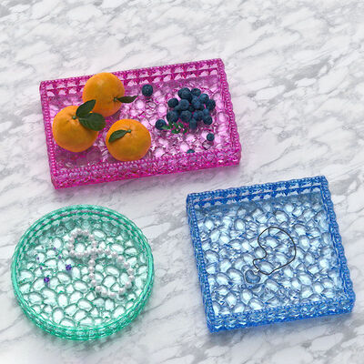 DIY Crystal Drip Glue Aromatherapy Gypsum Grinding Tool Round, Rectangular, Diamond Pattern Storage Box Silicone Mold