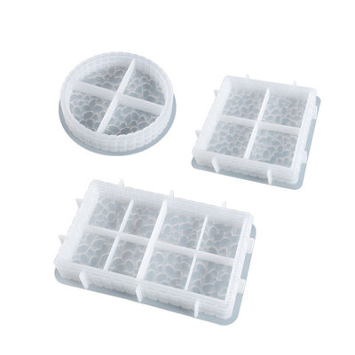 DIY Crystal Drip Glue Aromatherapy Gypsum Grinding Tool Round, Rectangular, Diamond Pattern Storage Box Silicone Mold