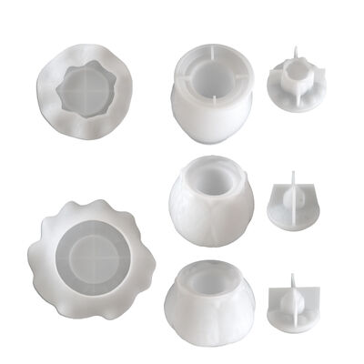DIY Glue Rainbow Lotus Lamp Storage Can Silicone Mold Aromatherapy Candle Cup Gypsum Flower Pot Mold