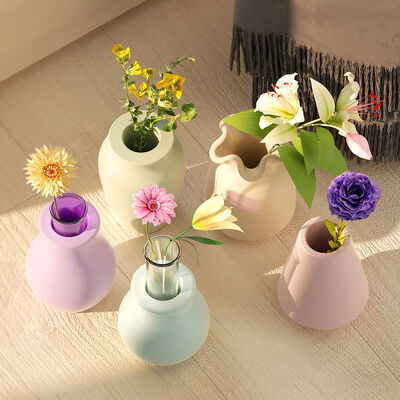 DIY crystal dropper resin test tube vase gypsum cement lace round mouth candle holder silicone mold