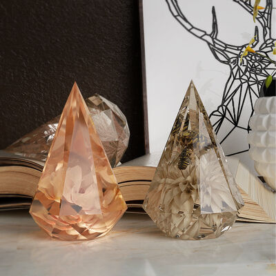 DIY crystal dropper resin candle geometric mirror octagonal grinding tool diamond cone silicone mold