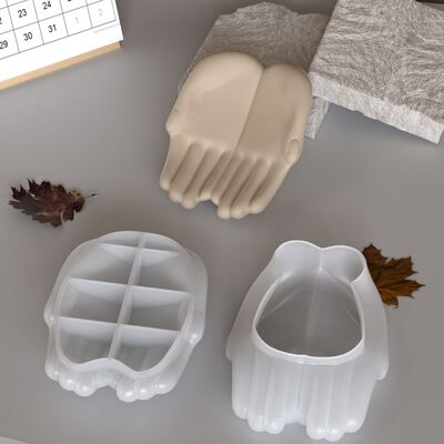 Aromatherapy Gypsum Hand Tray Silicone Mold DIY Crystal Resin Model Hand Dish Dropping Mold