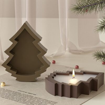 Aromatherapy Gypsum Christmas Tree Storage Tray Silicone Mold DIY Candle Cup Christmas Ornament Dropper Mold