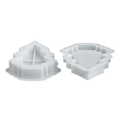 Aromatherapy Gypsum Christmas Tree Storage Tray Silicone Mold DIY Candle Cup Christmas Ornament Dropper Mold