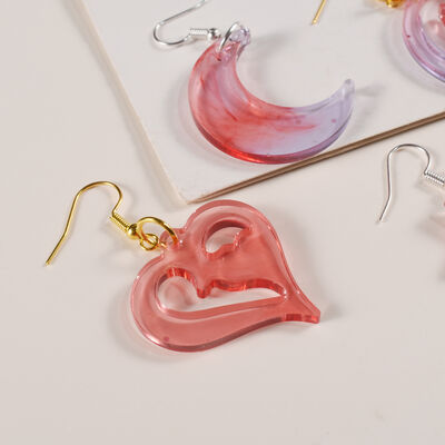 DIY Drip Glue Earrings Grinding Mirror Collection Love Moon Leaves Music Box Tape Earrings Pendant Silicone Mold