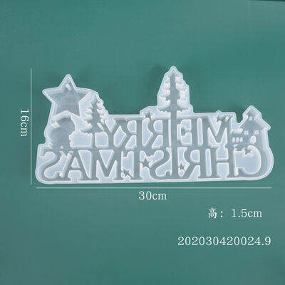 DIY Crystal Dropper Mold Christmas Listing Ornament Merry Christmas English Mirror Silicone Mold