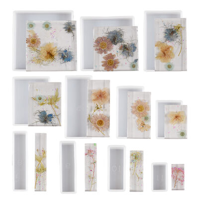 DIY Crystal Dropper Mirror Resin Table Grinding Tool Rectangular Square 11 Piece Set Combination Silicone Mold