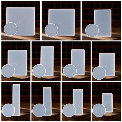 DIY Crystal Dropper Mirror Resin Table Grinding Tool Rectangular Square 11 Piece Set Combination Silicone Mold