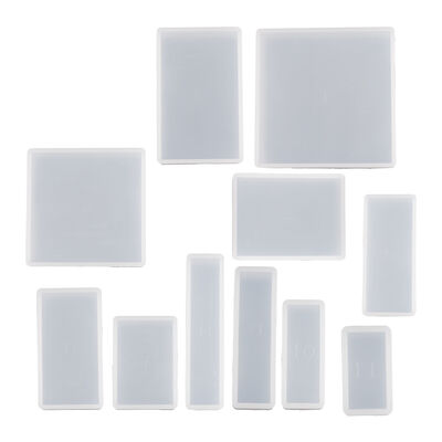 DIY Crystal Dropper Mirror Resin Table Grinding Tool Rectangular Square 11 Piece Set Combination Silicone Mold
