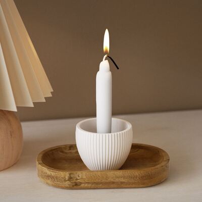 Circular Striped Aromatherapy Candle Cup Base Silicone Mold DIY Cement Gypsum Candle Holder Ornament Grinding Tool