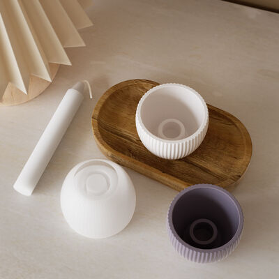 Circular Striped Aromatherapy Candle Cup Base Silicone Mold DIY Cement Gypsum Candle Holder Ornament Grinding Tool