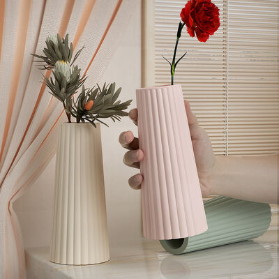 DIY Crystal Dropping Glue Large Striped Vase Cement Gypsum Candlestick Flower Ornament Silicone Mold