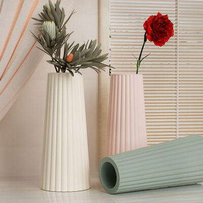DIY Crystal Dropping Glue Large Striped Vase Cement Gypsum Candlestick Flower Ornament Silicone Mold