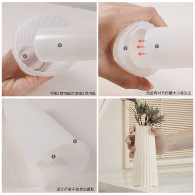 DIY Crystal Dropping Glue Large Striped Vase Cement Gypsum Candlestick Flower Ornament Silicone Mold