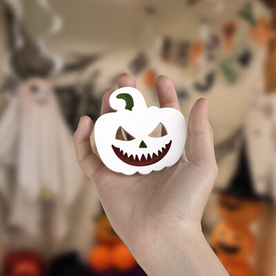 Halloween Caído Yeso Full Board Diablo Calabaza colgante llavero colgante Joyería Molde de silicona