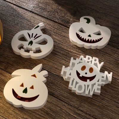 Halloween Caído Yeso Full Board Diablo Calabaza colgante llavero colgante Joyería Molde de silicona