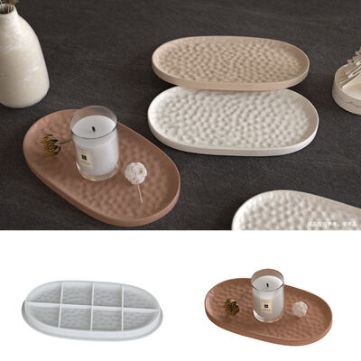 Water ripple oval aromatherapy gypsum tray silicone mold DIY jewelry storage dish drip glue mold