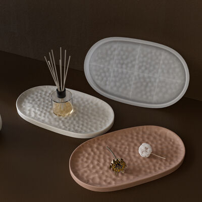 Water ripple oval aromatherapy gypsum tray silicone mold DIY jewelry storage dish drip glue mold