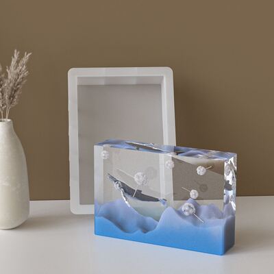 Crystal dropper resin rectangular book file ornament dropper mold DIY specimen jewelry silicone mold