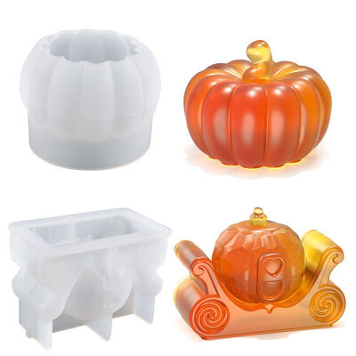 DIY crystal dropper resin candle mold Halloween pumpkin ornament jewelry silicone mold wholesale