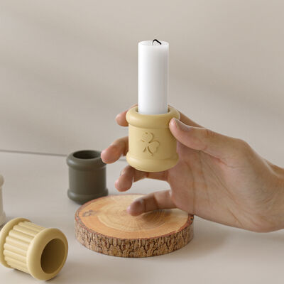 DIY Clover Boat Anchor Light Noodle Pattern Cylindrical Candlestick Aromatherapy Gypsum Candle Base Silicone Mold