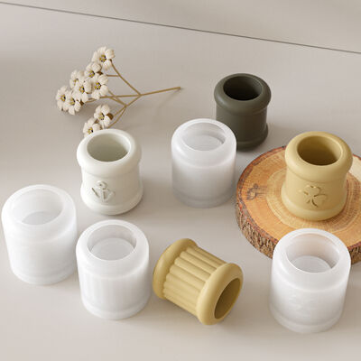 DIY Clover Boat Anchor Light Noodle Pattern Cylindrical Candlestick Aromatherapy Gypsum Candle Base Silicone Mold
