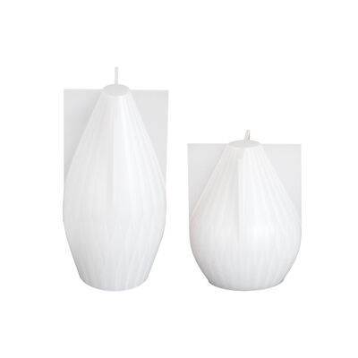 Molde de vela geométrico en forma de pera, patrón plegable de papel DIY, molde de silicona para vela de piedra perfumada mineral en forma de cono de yeso de aromaterapia en forma de botella