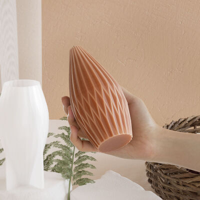 Molde de vela geométrico en forma de pera, patrón plegable de papel DIY, molde de silicona para vela de piedra perfumada mineral en forma de cono de yeso de aromaterapia en forma de botella