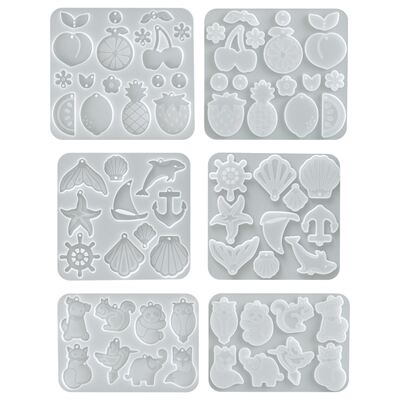 DIY Crystal Dropping Gel Sea Star Shell Dolphin Fruit Animal Series Earrings Pendant Silicone Mold