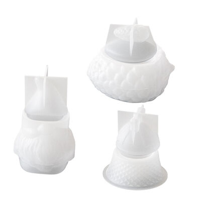 DIY pegamento navideño piña Santa Claus arco campana yeso almacenamiento lata molde de silicona