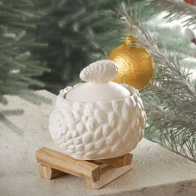 DIY pegamento navideño piña Santa Claus arco campana yeso almacenamiento lata molde de silicona