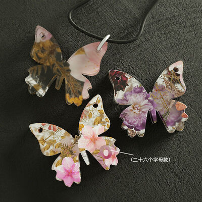 Herramienta de molienda de resina con forma de gota de cristal, colgante de 12 constelaciones con letras de mariposa, molde de silicona para colgar