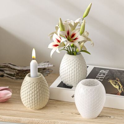 Crystal dropper, dragon egg scale pattern vase, silicone mold, striped origami flower vase, bottle, gypsum mold