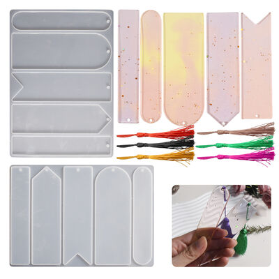 Crystal dropper mold DIY mirror rectangular circular arch multiple full page bookmark silicone molds