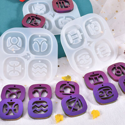 DIY Crystal Dropping Silicone Mold Aries Sagittarius Gemini Horizontal Constellation 12 Constellation Pendant Mold