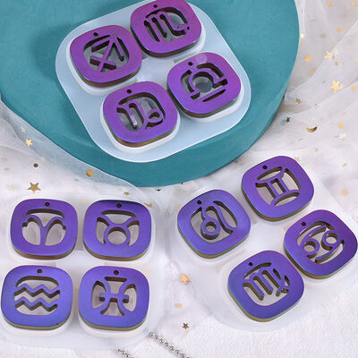 DIY Crystal Dropping Silicone Mold Aries Sagittarius Gemini Horizontal Constellation 12 Constellation Pendant Mold